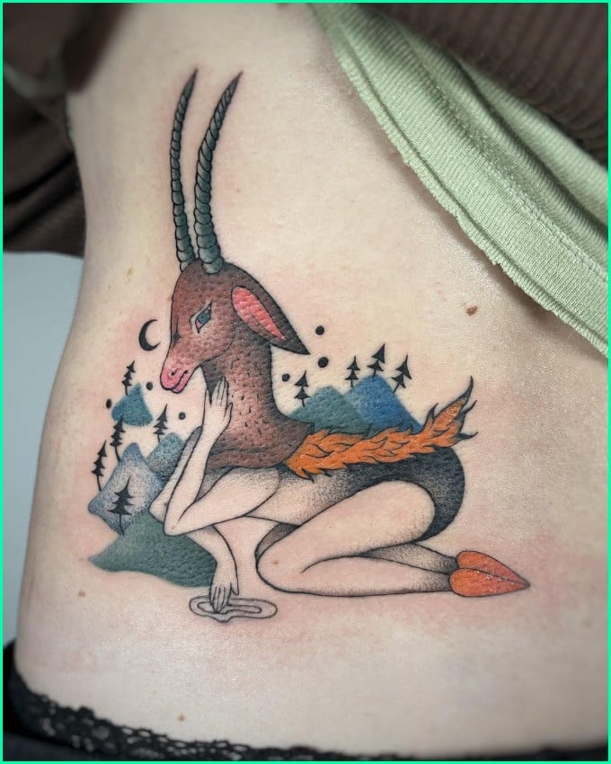 male cool capricorn tattoo