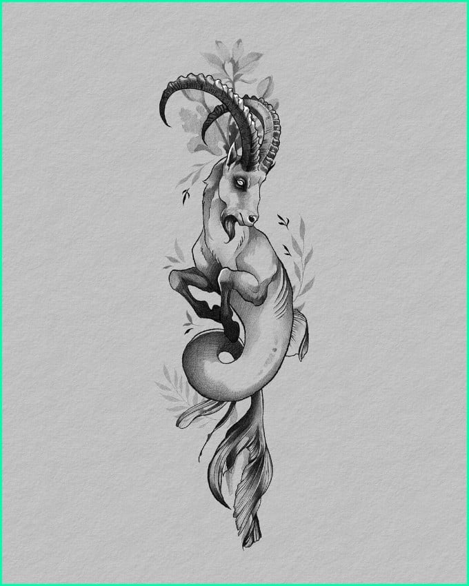 capricorn drawing tattoo ideas