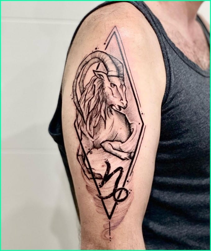 capricorn goat head tattoo