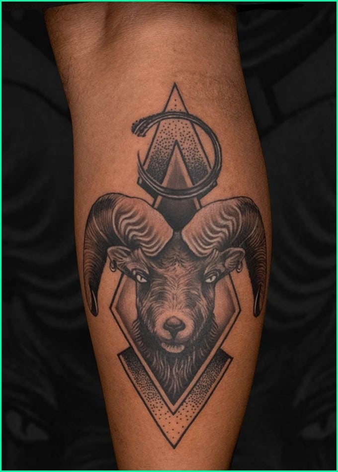 capricorn goat head tattoo