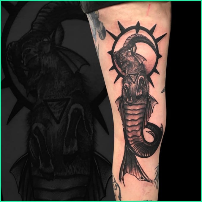 capricorn sea goat tattoo