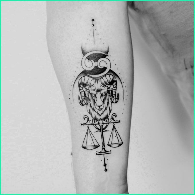 capricorn and libra tattoo