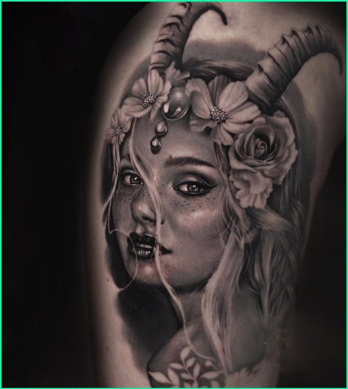 Mermaid Capricorn Tattoo