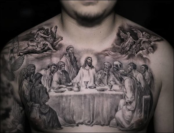 jesus chest tattoo designs ideas