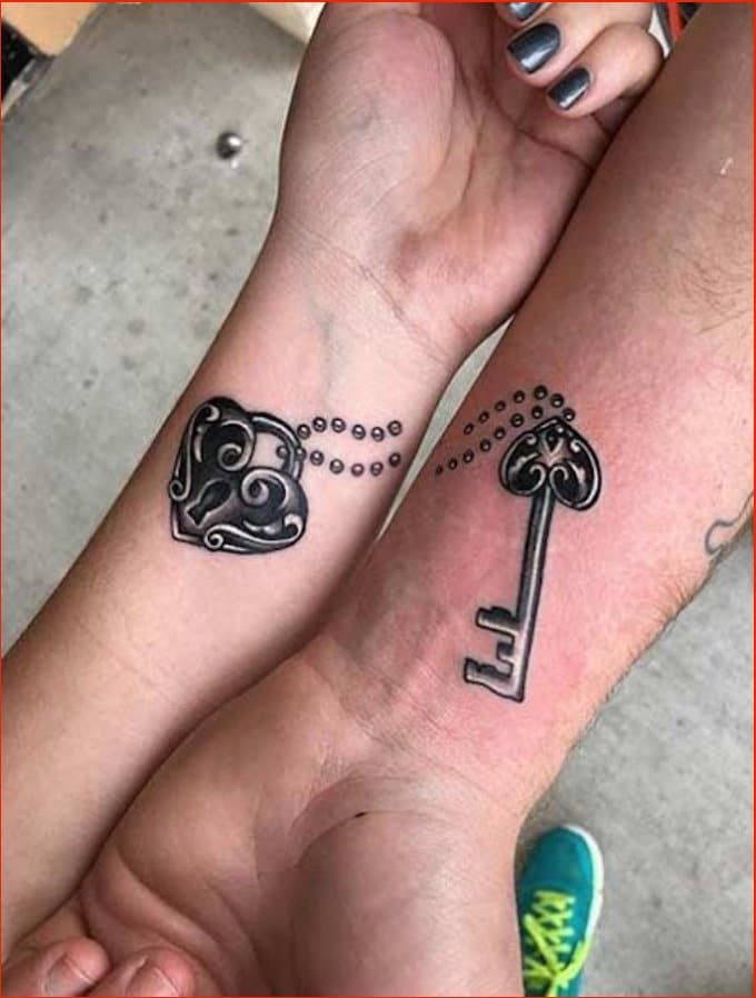 best matching tattoos for couple on wrist
