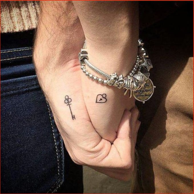 small lock and key tattoo ideas for couples