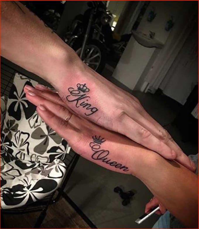 king and queen tattoos for couples