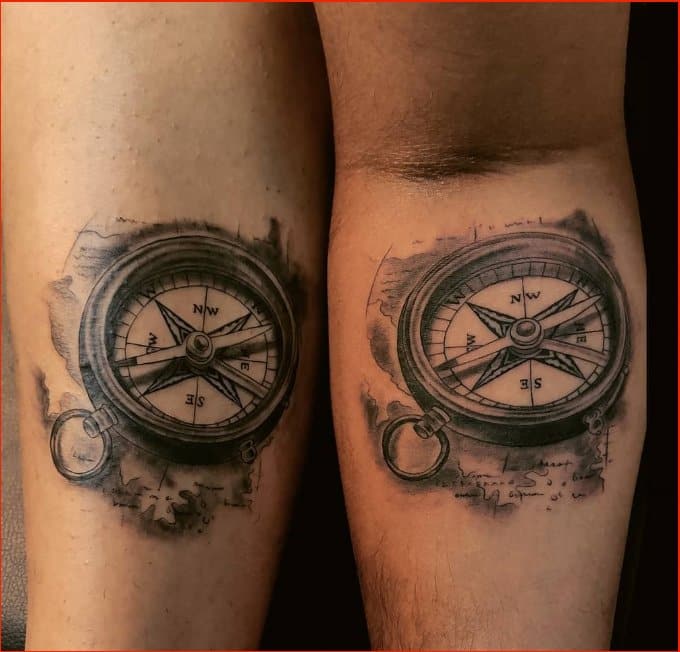 compass matching tattoos