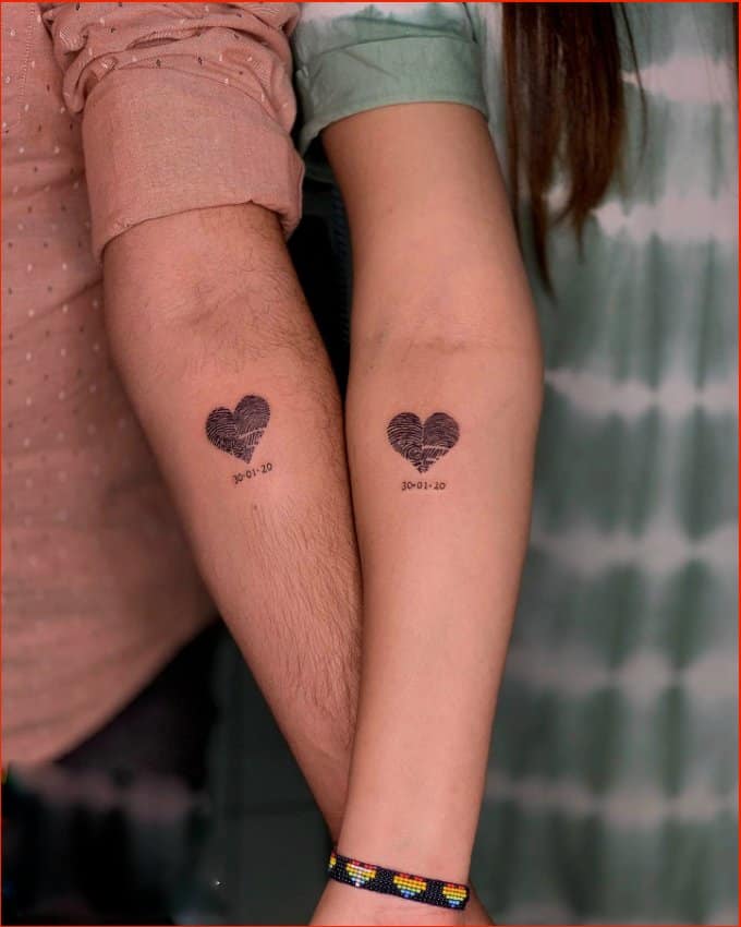 small heart tattoos for couple