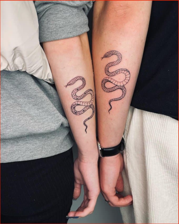 snake tattoo ideas for couples