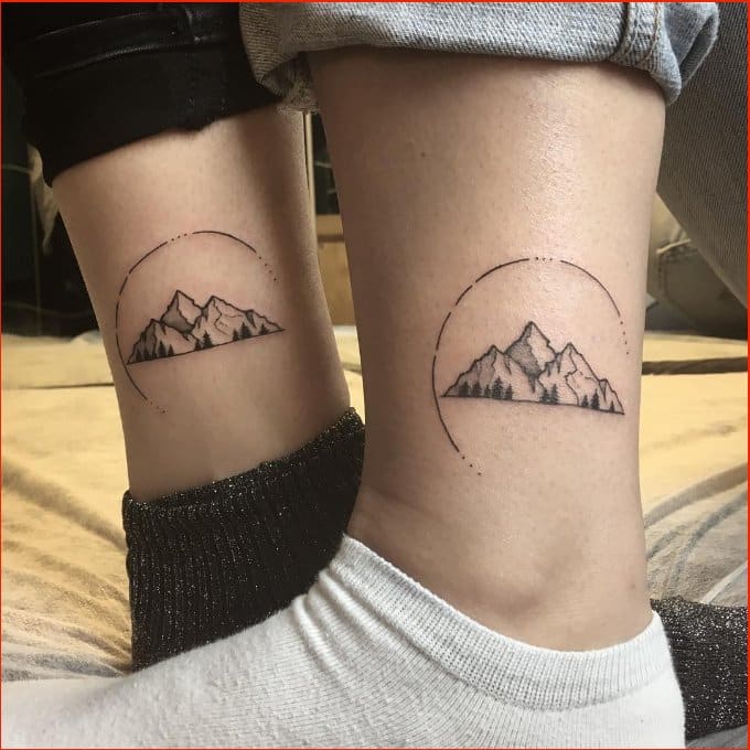 mountainf couple tattoos for wanderlust