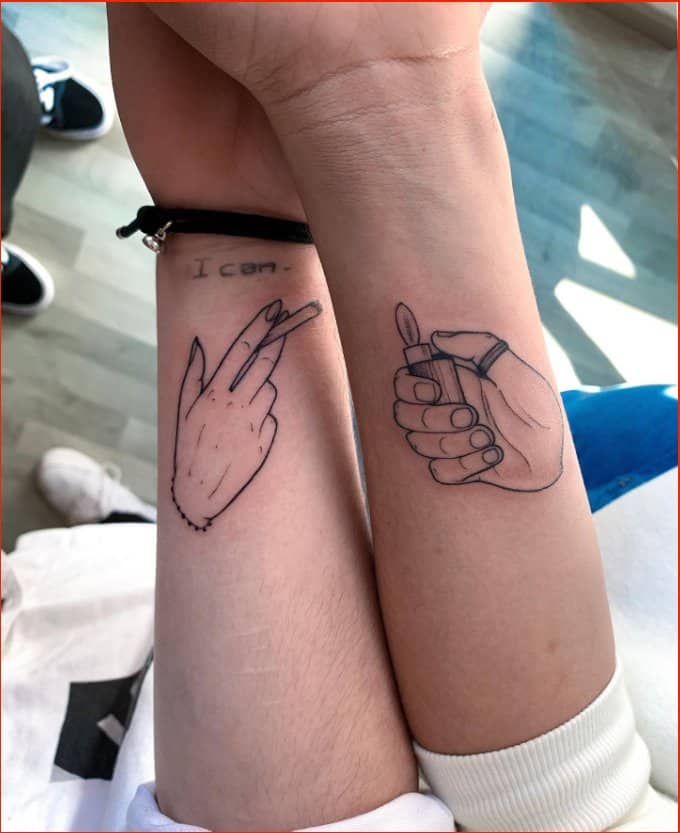 matching couple tattoos