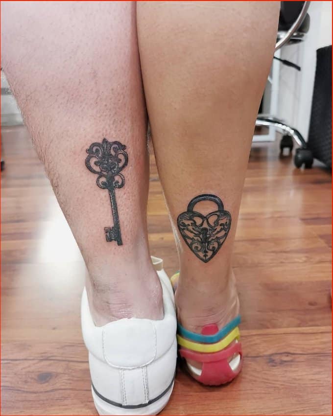 lock and key tattoos for couples