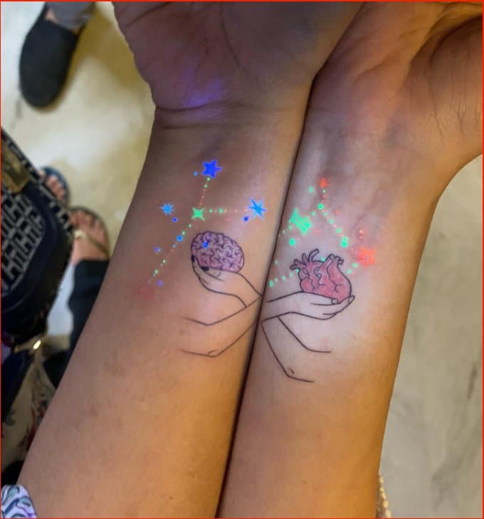 uv light couple tattoo ideas