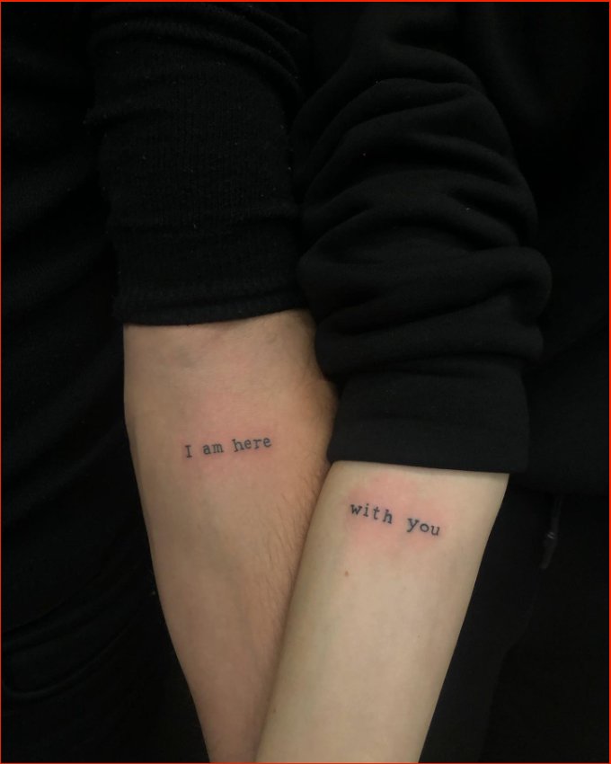 small text ideas for couple matching tattoos