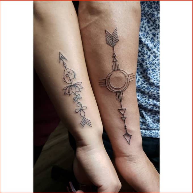 couple matching tattoos for arms