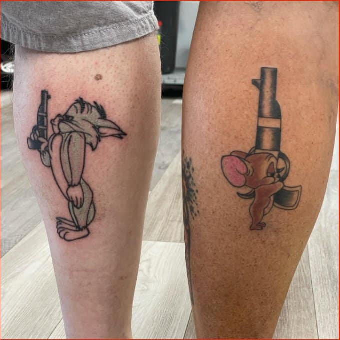 funny matching couple tattoos