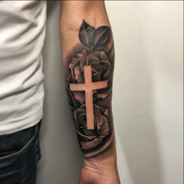 cross tattoos for men on arms
