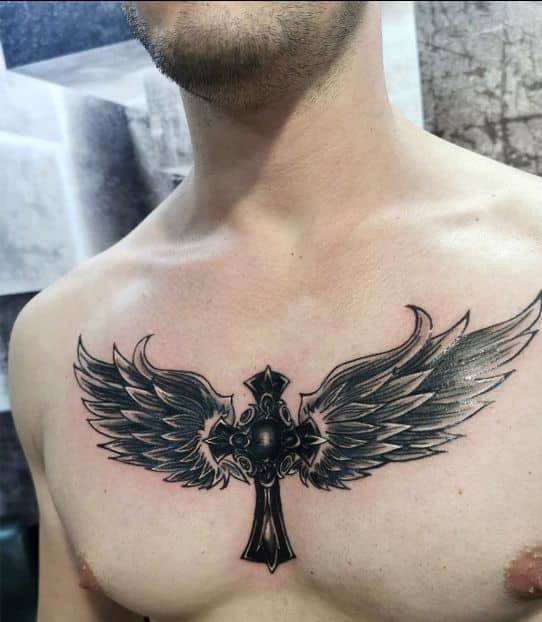 cross tattoos on chest