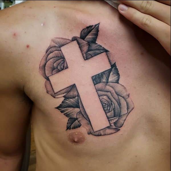 cross tattoos for chest