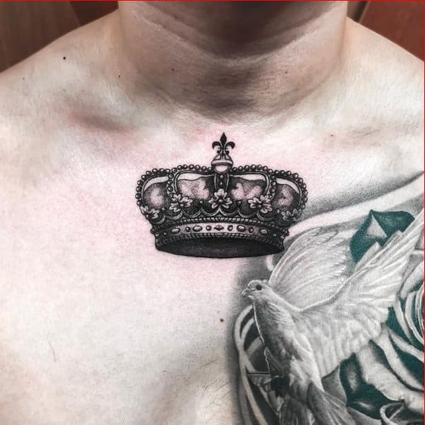 crown chest tattoos