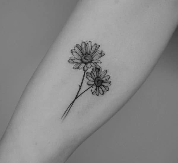 black and white daisy tattoos