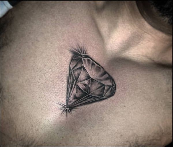 small diamond tattoos on chest