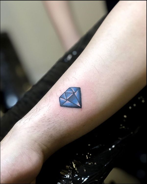 A Diamond Tattoo in the Hand Stock Image  Image of beach diamond  232114845