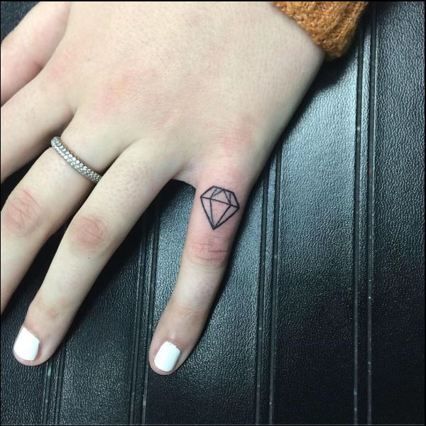 Diamond Temporary Tattoo on Finger  neartattoos