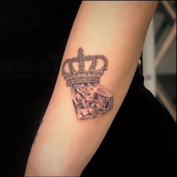 diamond and crown tattoos