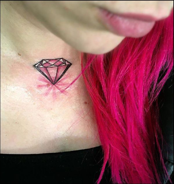 cute diamond tattoos for girls