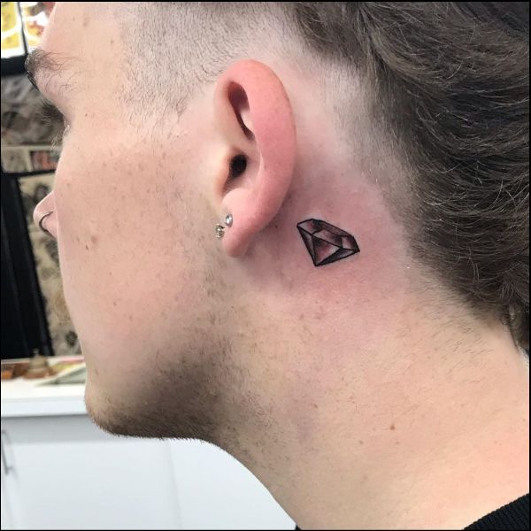 Diamond tattoo on neck