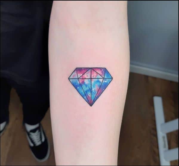 watercolor diamond tattoos