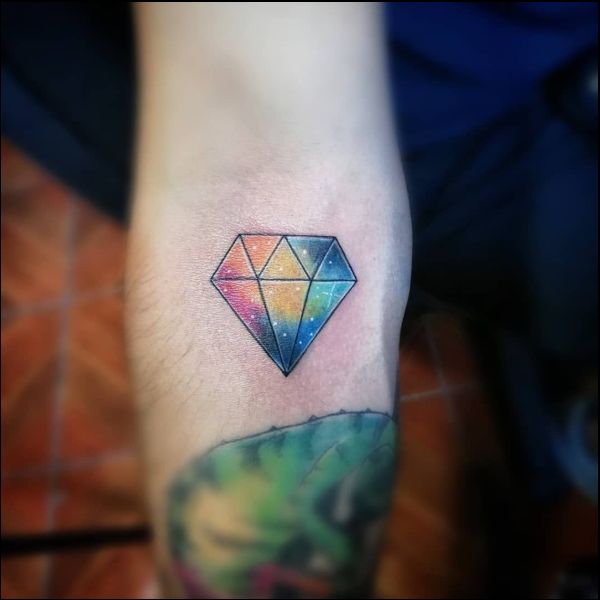 colorful diamond tattoos