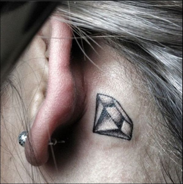 diamond small tattoos behind the ears