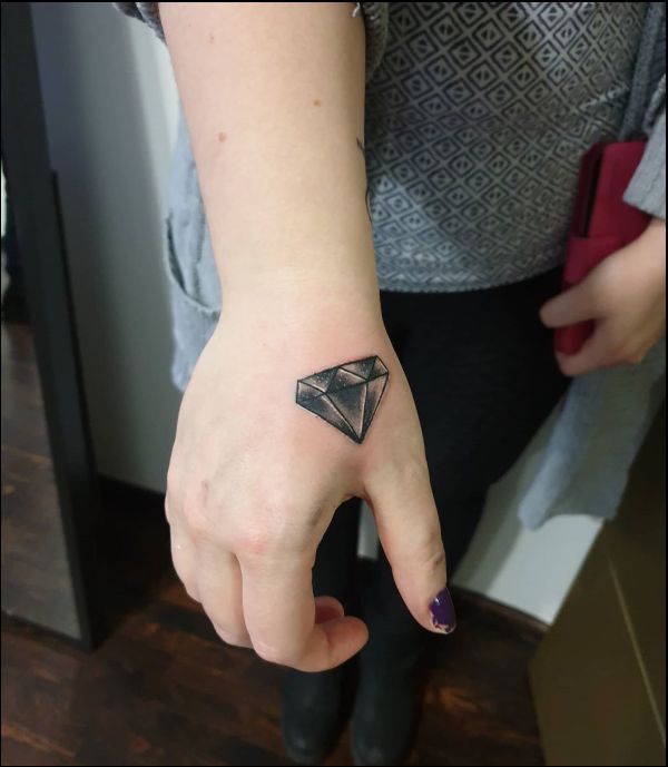 48 Perfect Diamond Tattoos On Hand  Tattoo Designs  TattoosBagcom