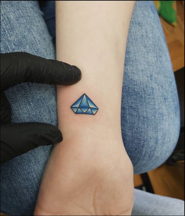 blue small diamond tattoo designs