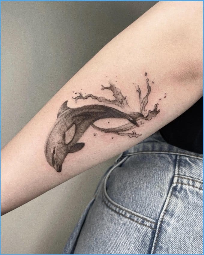 unique dolphin tattoos