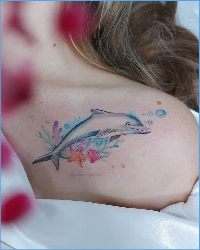 dolphin tattoos watercolor
