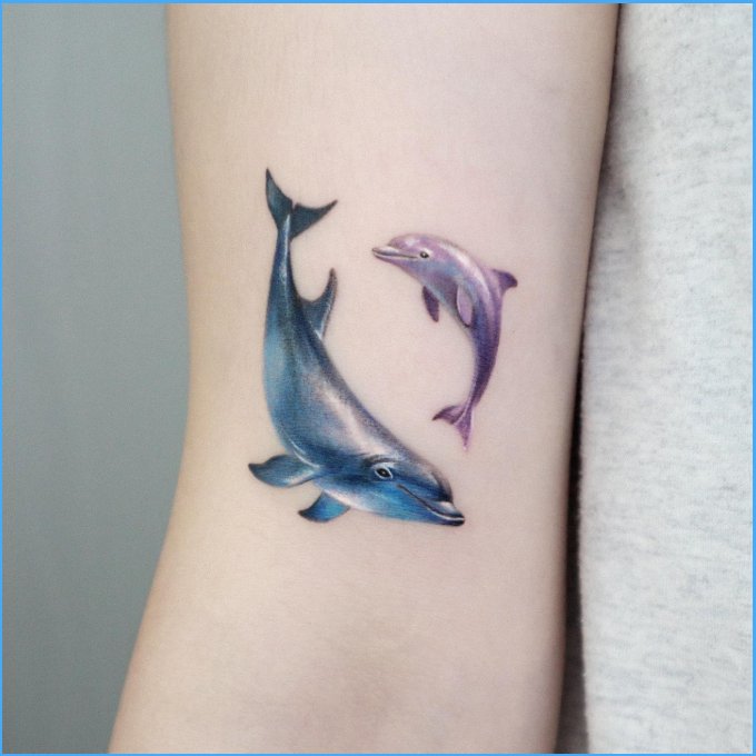 40+ Cute & Lovely Dolphin Tattoos Designs You'll Fall In Love Instantly