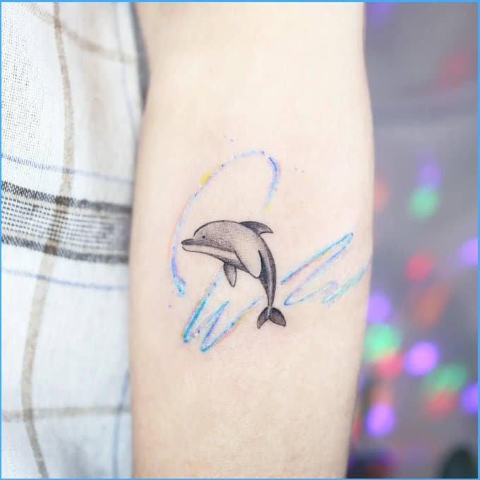 dolphin tattoos black and white