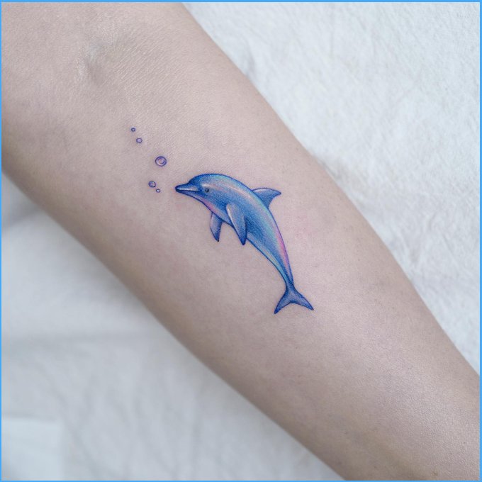 blue dolphin tattoos