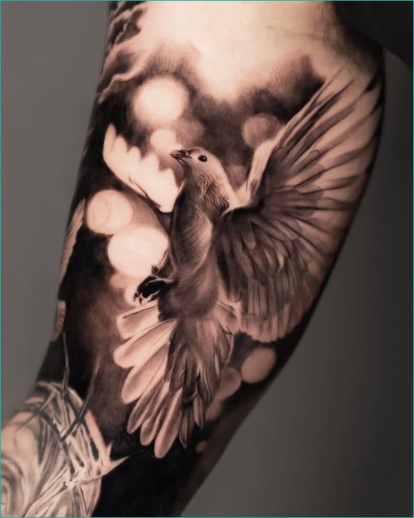 unique dove tattoos for men