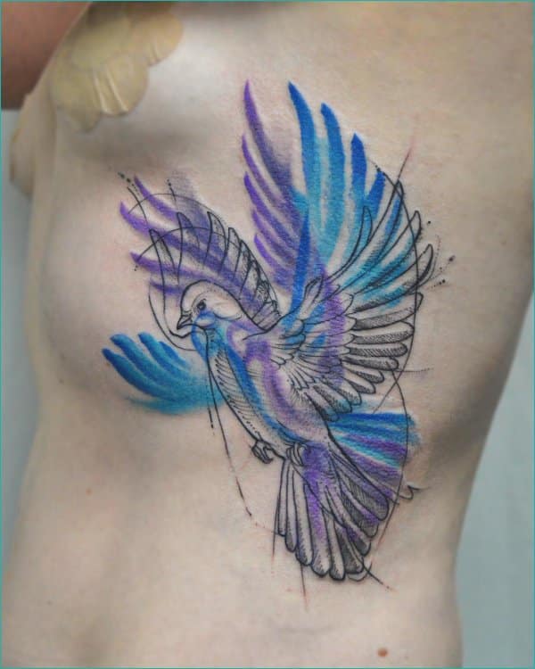 colorful dove tattoos