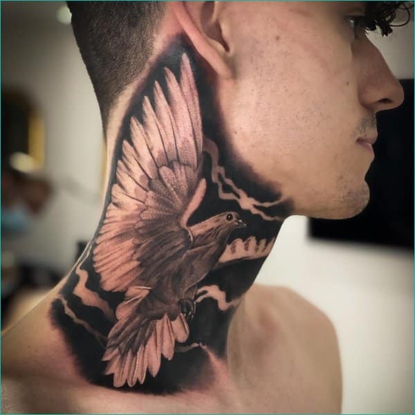 best dove tattoo on neck