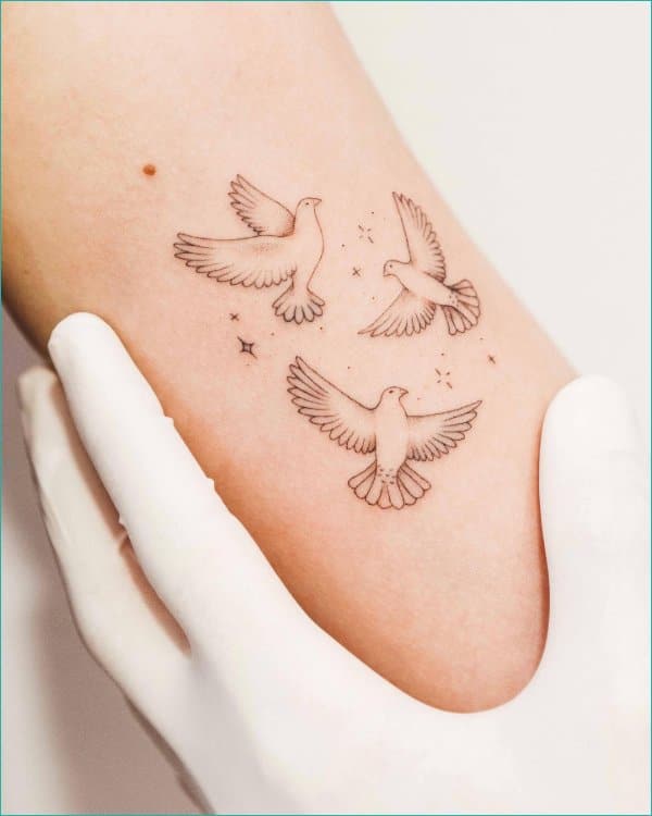 Details more than 72 3 dove tattoos best vova.edu.vn