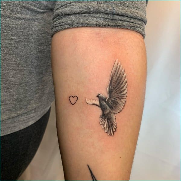 flying dove tattoos small