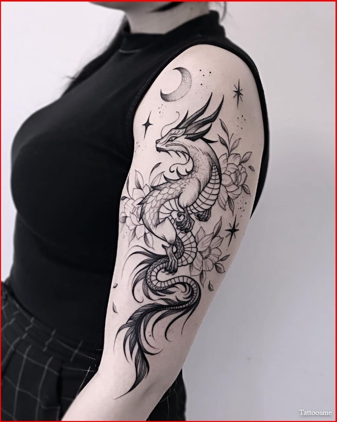 Dragon tattoos black and white