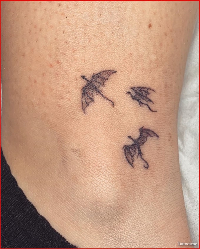 three dragons from game of thrones tattoos