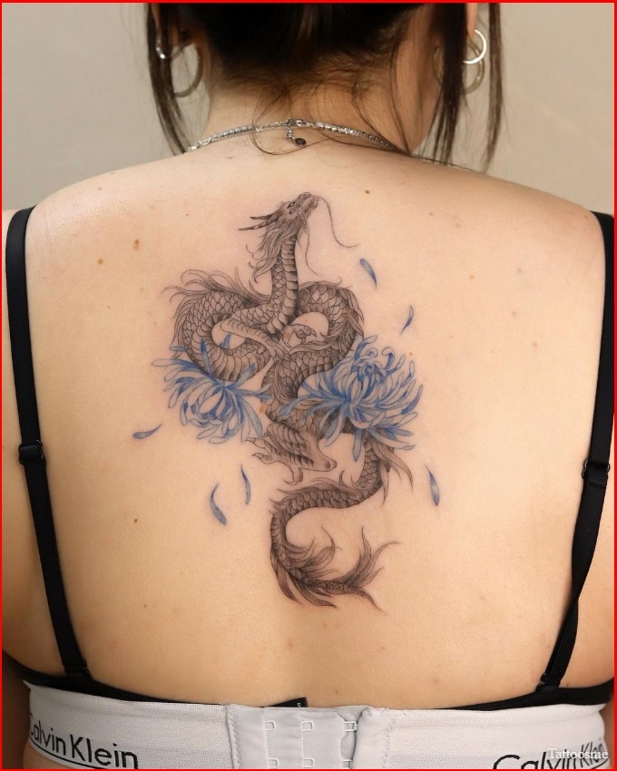 red dragon back tattoo